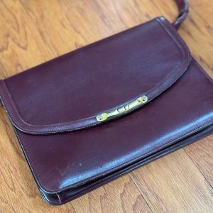 Vintage Christian Dior Burgundy Leather Purse